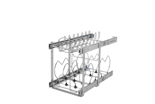 Rev-A-Shelf Two-Tier Steel Wire Pullout Cookware Cabinet Organizer w/ Soft-Close - 5CW2-1222SC-CR