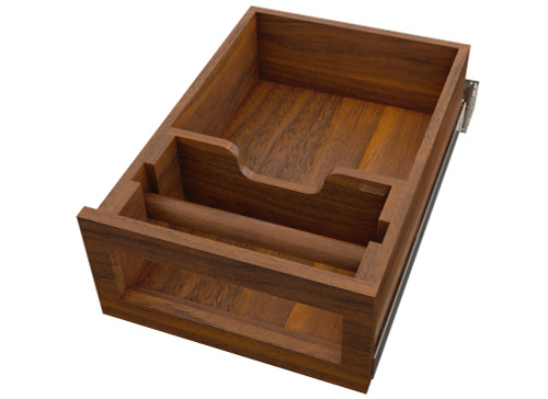 Rev-A-Shelf Walnut Paper Towel Drawer System w/ BLUM Soft-Close Slides for 18" Base Cabinets - 4PTD-WN18HSC-1