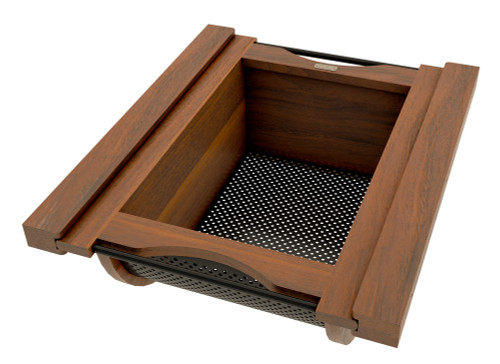 Rev-A-Shelf Walnut/Black Produce Basket for 18" Base Cabinets - 4SSB-18-WNMB