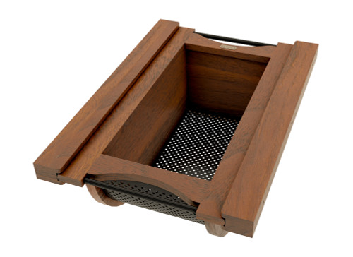 Rev-A-Shelf Walnut/Black Produce Basket for 15" Base Cabinets - 4SSB-15-WNMB