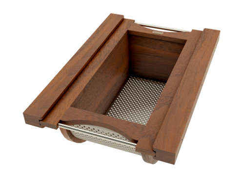 Rev-A-Shelf Walnut/Stainless-Steel Produce Basket for 15" Base Cabinets - 4SSB-15-WN