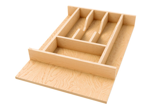 Rev-A-Shelf Wood "Right Fit" Shallow Cutlery Drawer Insert Organizer - 4WCT-18SH-1