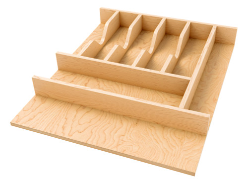 Rev-A-Shelf Wood "Right Fit" Shallow Cutlery Drawer Insert Organizer - 4WCT-21SH-1
