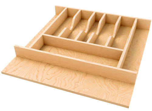 Rev-A-Shelf Wood "Right Fit" Shallow Cutlery Drawer Insert Organizer - 4WCT-24SH-1