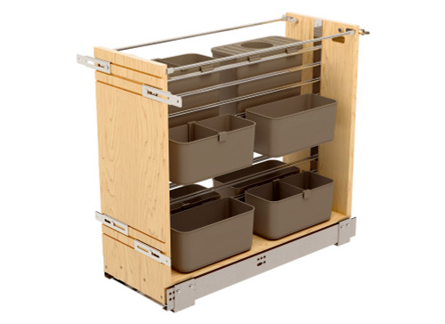 Rev-A-Shelf Wood Base Cabinet Modular Pullout Organizer w/ Soft Close - 444-BCSC-8C