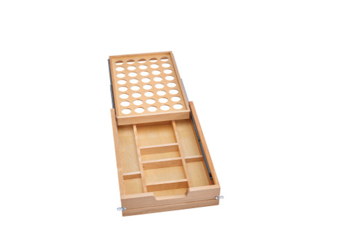 Rev-A-Shelf Wood Base Cabinet Two-Tier K-Cup Replacement Drawer System (No Slides) - 4WTCD-18H-KCUP-1