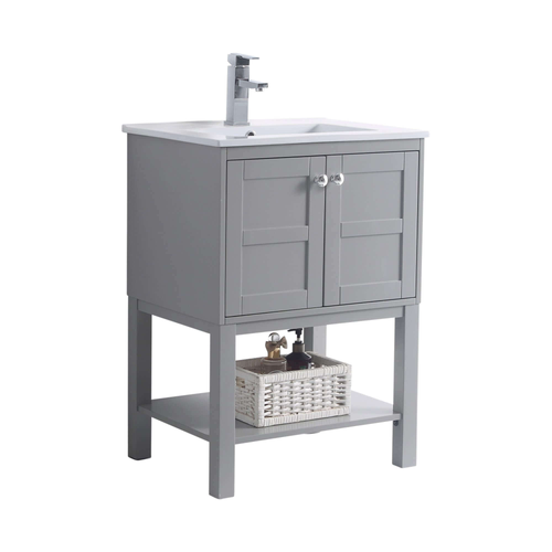 Fine Fixtures Brooklyn Vanity & Sink 24" Wide - Matte Gray - OPBR24GR