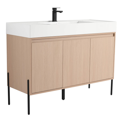 Fine Fixtures Crownpoint Freestanding Vanity Cabinet 48" Wide, White Oak - CR48WO