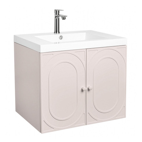 Fine Fixtures French Wall Hung Vanity 24" Wide, Bright Taupe, 2 Doors + 1 Drawer - CU24BT