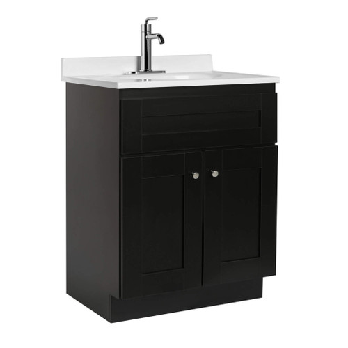 Fine Fixtures Shaker Vanity Cabinet 24" Wide, Black - SK24BL
