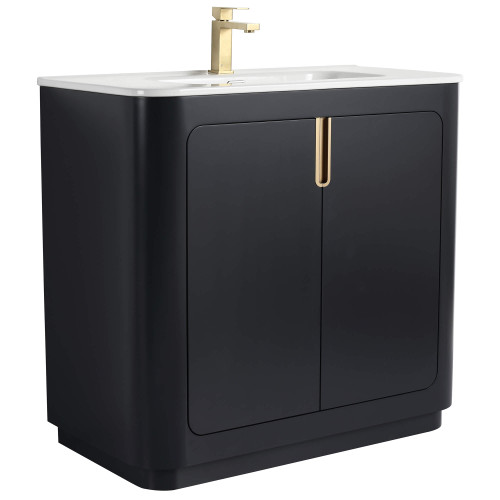 Fine Fixtures Shireplace Vanity Cabinet 36" Wide, Carbon Black - SP36CB