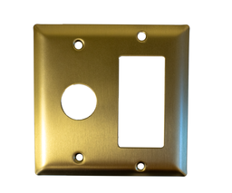 Amba Double Gang Plate in Brushed Bronze - AJ-DGP-BB