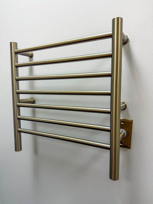 Amba Radiant Small Hardwired + Plug-in Combo 7 Bar Heated Towel Rack in Brushed Bronze - RWHS-SBB