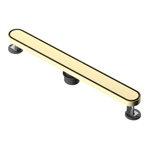 Fine Fixtures 18" Linear Shower Drain | Rounded Convertible Design | Satin Brass - DRC18SB