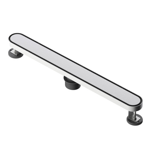 Fine Fixtures 24" Linear Shower Drain | Rounded Convertible Design | Satin Nickel - DRC24SN
