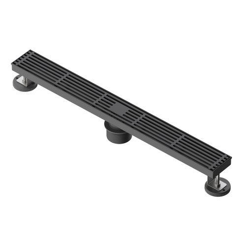 Fine Fixtures 24" Linear Shower Drain | Slotted Design | Matte Black - DRB24BL