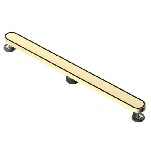 Fine Fixtures 32" Linear Shower Drain | Rounded Convertible Design | Satin Brass - DRC32SB
