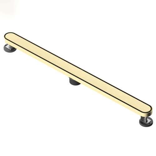 Fine Fixtures 36" Linear Shower Drain | Rounded Convertible Design | Satin Brass - DRC36SB