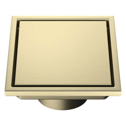 Fine Fixtures 6" Square Shower Drain | Convertible Design | Satin Brass - DRA6SB