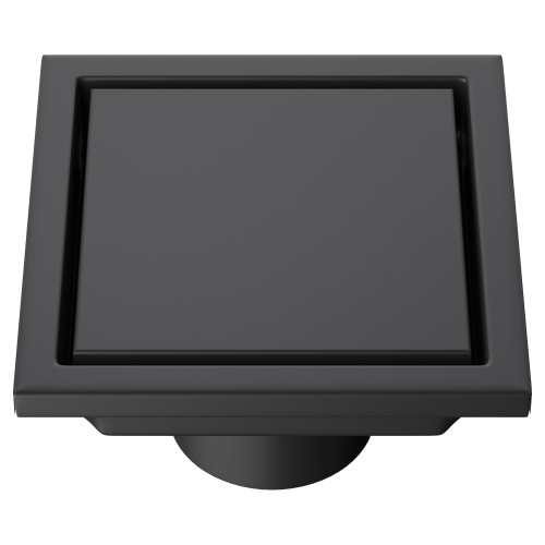Fine Fixtures 4" Square Shower Drain | Convertible Design | Matte Black - DRA4BL