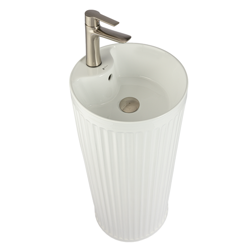 Fine Fixtures Brookstone Pedestal | 14x14x32| Glossy White - BR14WH
