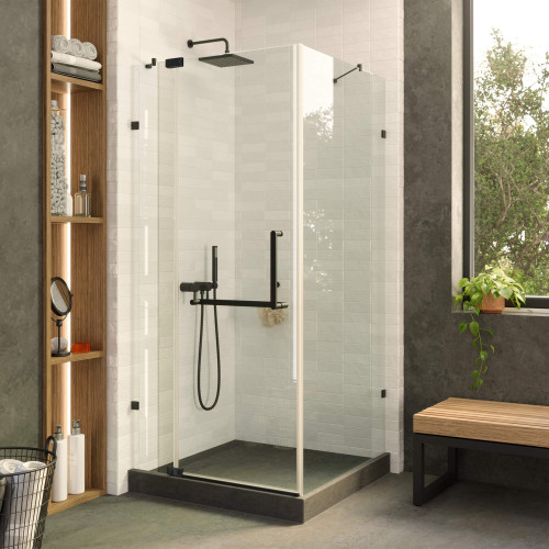 Fine Fixtures Frameless Adjustable Shower Enclosure - 32" x 32" x 74", Polished Chrome - SDK32PC
