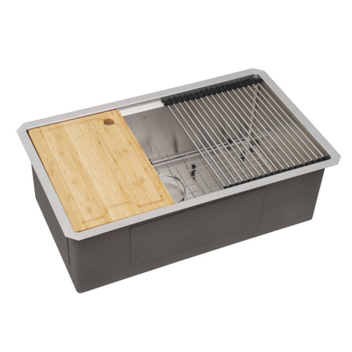 Fine Fixtures 28" x 19" x 10" - Undermount Single Bowl Kitchen Sink with Workstation Sets - SW102S