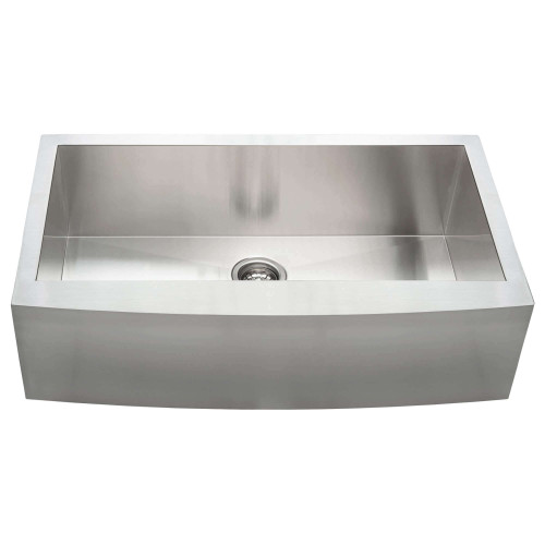 Fine Fixtures 36" x 21" x 10" - 16 Gauge Single Bowl Apron-Front Stainless Steel Kitchen Sink - S802