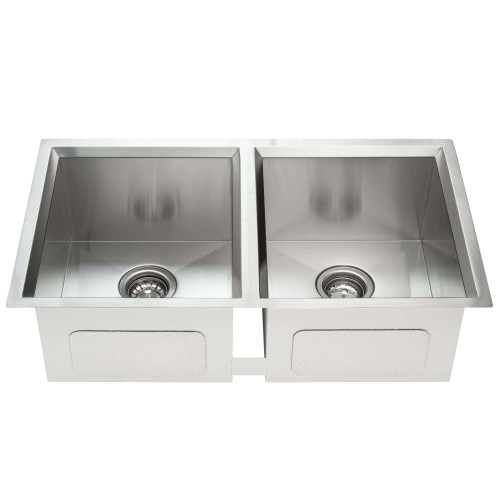 Fine Fixtures 32" x 18" x 10" - 16 Gauge Undermount Double Bowl Stainless Steel Kitchen Sink - S751