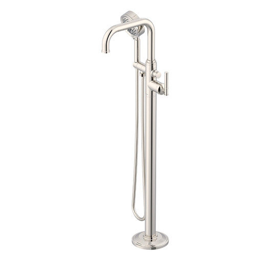 Gerber Montclare Floor Mount Tub Filler Faucet Trim Kit with Articulating Arm & Parma Handshower 1.75gpm, Polished Nickel - D300529PNT