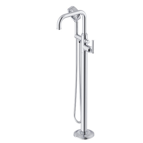 Gerber Montclare Floor Mount Tub Filler Faucet Trim Kit with Articulating Arm & Parma Handshower 1.75gpm, Chrome - D300529T