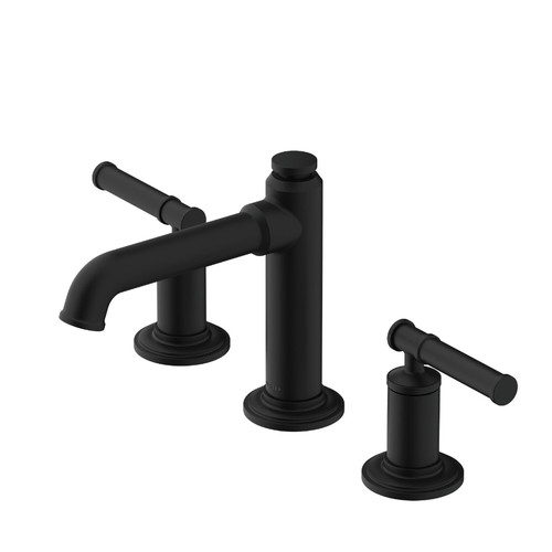 Gerber Montclare Two Handle Widespread Lavatory Faucet Transitional Spout w/ Metal Touch-Down Drain 1.2gpm, Satin Black - D304129BS