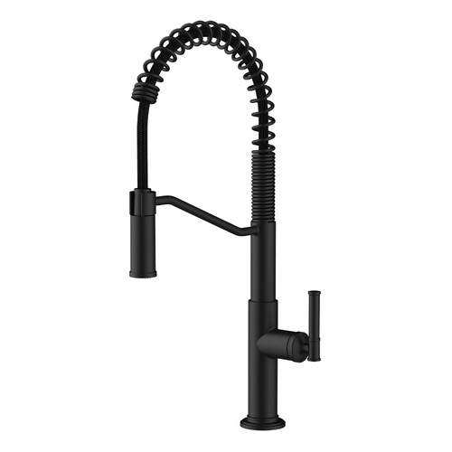 Gerber Montclare Single Handle Pre-Rinse Pull-Down Kitchen Faucet w/ SnapBack Retraction 1.75gpm, Satin Black - D454329BS
