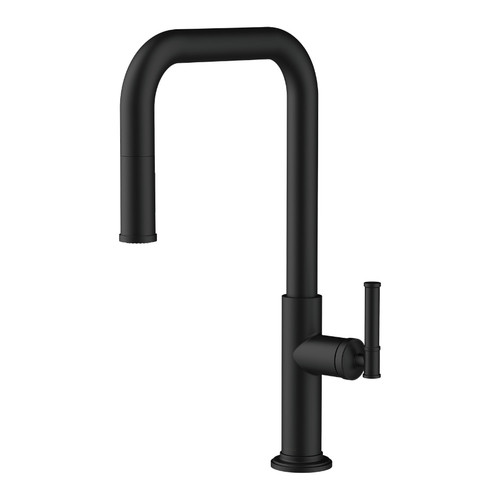 Gerber Montclare Single Handle Pull-Down Kitchen Faucet 7 Style w/ SnapBack Retraction 1.75gpm, Satin Black - D454629BS