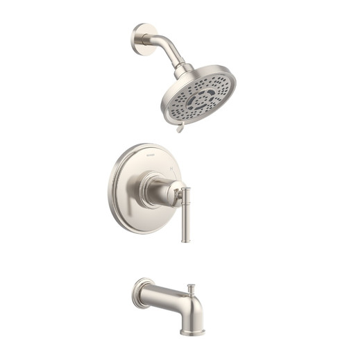 Gerber Montclare Single Handle Tub & Shower Faucet Trim Kit & Treysta Cartridge 1.75gpm, Brushed Nickel - D501029BNTC