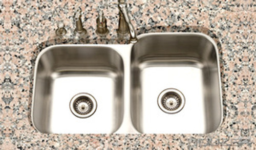 Hamat ENTERPRISE 31 1/4" X 20" Undermount 60/40 Double Bowl Small Bowl Left Kitchen Sink - Stainless Steel