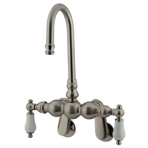 Kingston Brass Wall Mount Clawfoot Tub Filler Faucet - Satin Nickel CC83T8