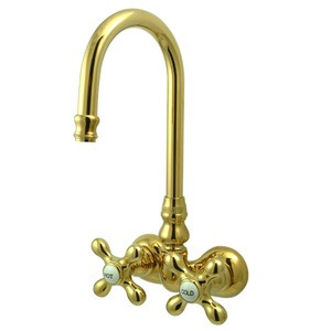 Kingston Brass Wall Mount Clawfoot Tub Filler Faucet - Polished Brass CC77T2