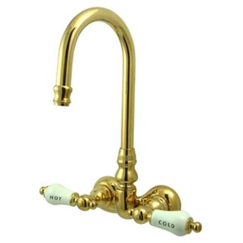 Kingston Brass Wall Mount Clawfoot Tub Filler Faucet - Polished Brass CC73T2