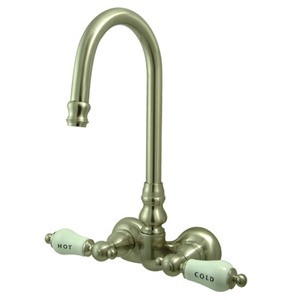 Kingston Brass Wall Mount Clawfoot Tub Filler Faucet - Satin Nickel CC73T8