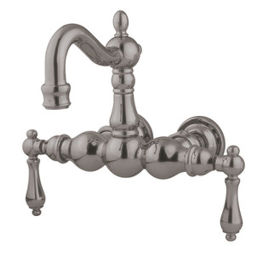 Kingston Brass 3-3/8" Wall Mount Clawfoot Tub Filler Faucet - Satin Nickel CC1001T8