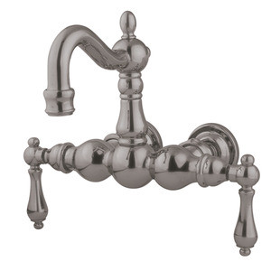 Kingston Brass 3-3/8" Wall Mount Clawfoot Tub Filler Faucet - Brushed Nickel CC1001T8