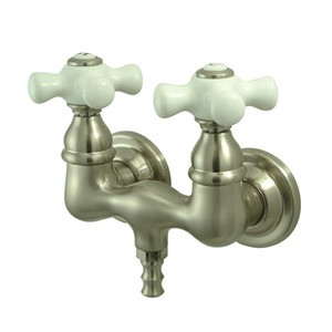 Kingston Brass 3-3/8" Wall Mount Clawfoot Tub Filler Faucet - Brushed Nickel CC39T8
