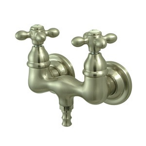 Kingston Brass 3-3/8" Wall Mount Clawfoot Tub Filler Faucet - Brushed Nickel CC37T8