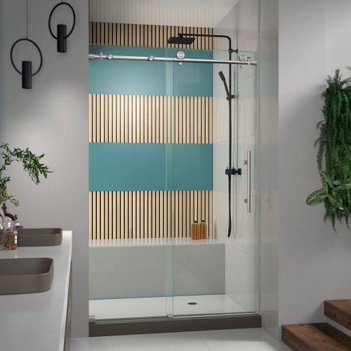 DreamLine ENIGMA-X 44"-48" x 76" Shower Door - Brushed Stainless Steel - SHDR-61487610