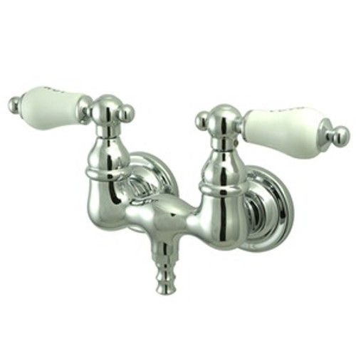 Kingston Brass 3-3/8" Wall Mount Clawfoot Tub Filler Faucet - Polished Chrome CC34T1