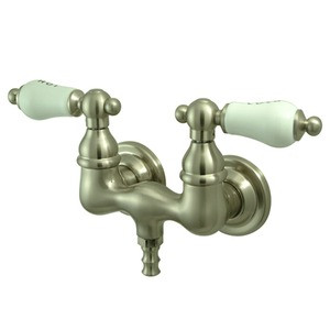 Kingston Brass 3-3/8" Wall Mount Clawfoot Tub Filler Faucet - Brushed Nickel CC33T8
