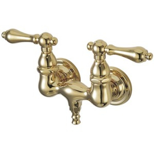 Kingston Brass 3-3/8" Wall Mount Clawfoot Tub Filler Faucet - Polished Brass CC31T2