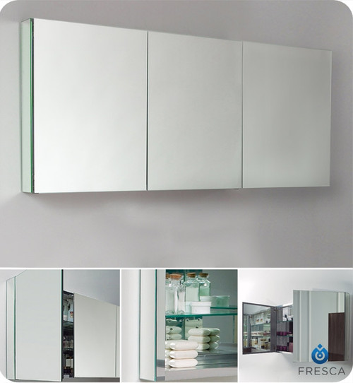 Fresca FMC8019 59" Wide Bathroom Medicine Cabinet 26" H X 59" W w/ Mirrors