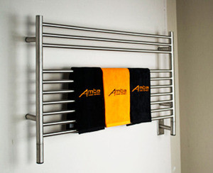 Amba Jeeves Model L Straight Electric Heated Towel Warmer - White - 39 1/2" W x 27" H x 4 1/2" D - LSW